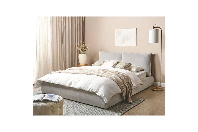 Parisänky Vinay sälepohjalla, vaalea beige, 160x200 cm - Vaalea beige, 160x200 cm - Huonekalut - Sänky - Runkopatjasängyt