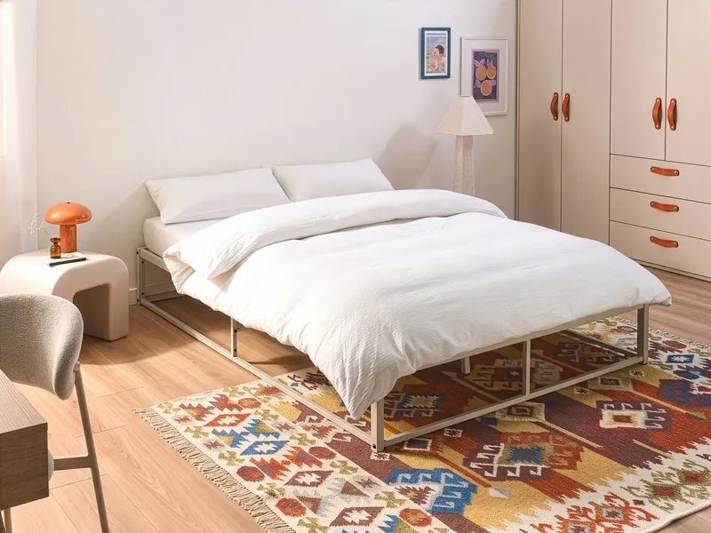 Parisänky Viry 140x200 - Vaalea beige - Huonekalut - Sänky - Sänkykehikot & sängynrungot