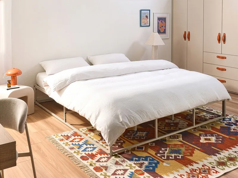 Parisänky Viry 180x200 - Vaalea beige - Huonekalut - Sänky - Sänkykehikot & sängynrungot