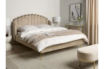 Parivuode 160 x 200 cm, sametti taupe AMBILLOU - Huonekalut - Sänky - Sänkykehikot & sängynrungot