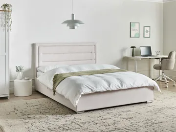 Parivuode säilytystilalla Rouen 160x200 cm - Vaalea beige - Huonekalut - Sänky - Sänkykehikot & sängynrungot