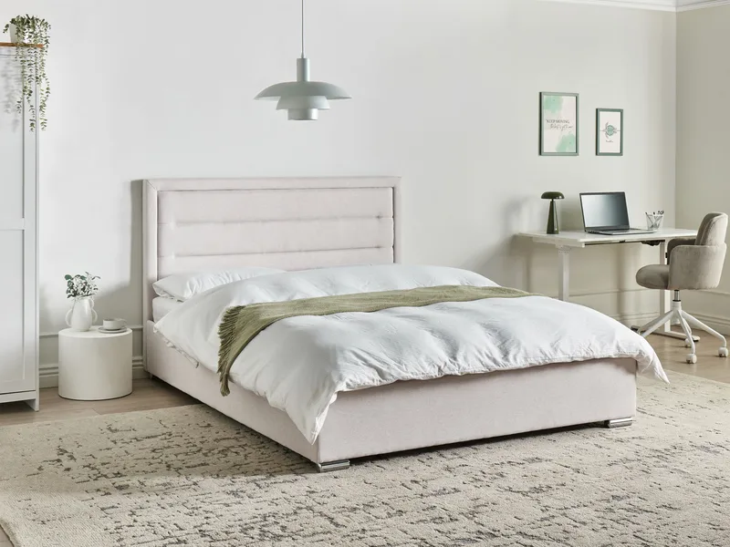 Parivuode säilytystilalla Rouen 160x200 cm - Vaalea beige - Huonekalut - Sänky - Sänkykehikot & sängynrungot