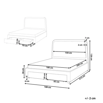 Parivuode Sardent 180x200 - Off-White - Huonekalut - Sänky - Sänkykehikot & sängynrungot