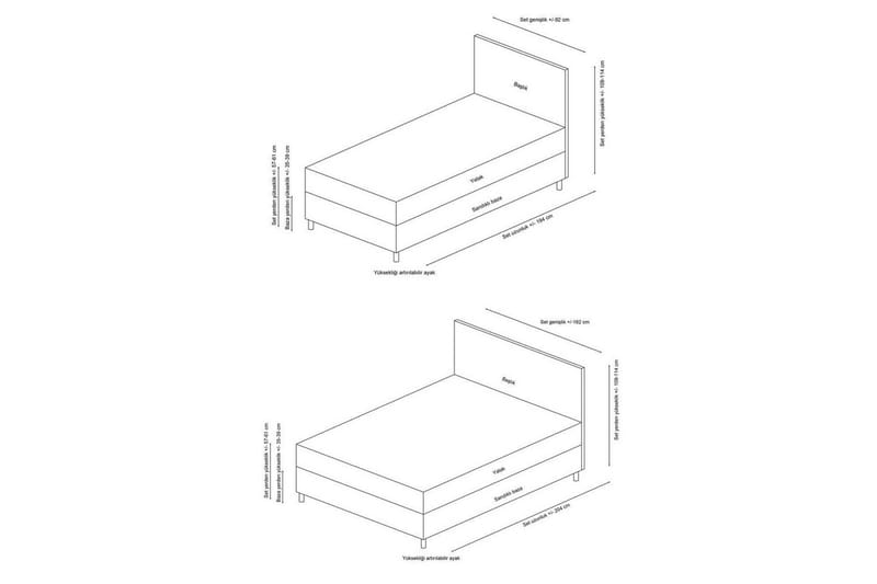 Parivuodepohja ja Pääty Sudamal ruskea - 140 x 110 x 200 cm - Huonekalut - Sänky - Sänkykehikot & sängynrungot