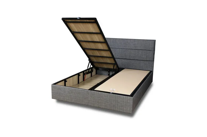 Parivuodepohja ja Pääty Hopeanharmaa - 140 x 190 x 38 cm - Huonekalut - Sänky - Runkopatjasängyt