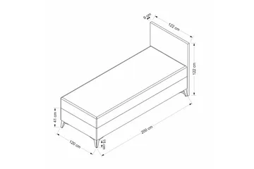 Parivuodepohja ja Pääty Springsure Tummanharmaa - 120 x 41 x 200 cm - Huonekalut - Sänky - Sänkykehikot & sängynrungot