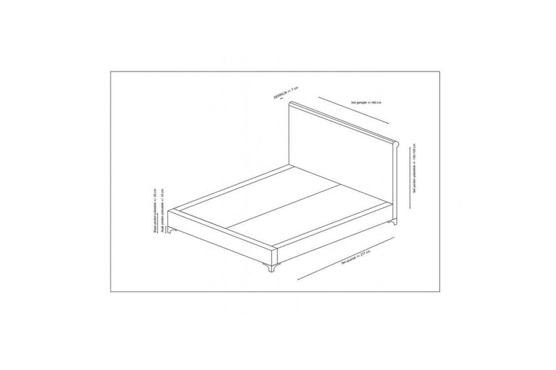 Parivuodepohja ja Pääty Subra Antrasiitti - 140 x 130 x 200 cm - Huonekalut - Sänky - Sänkykehikot & sängynrungot