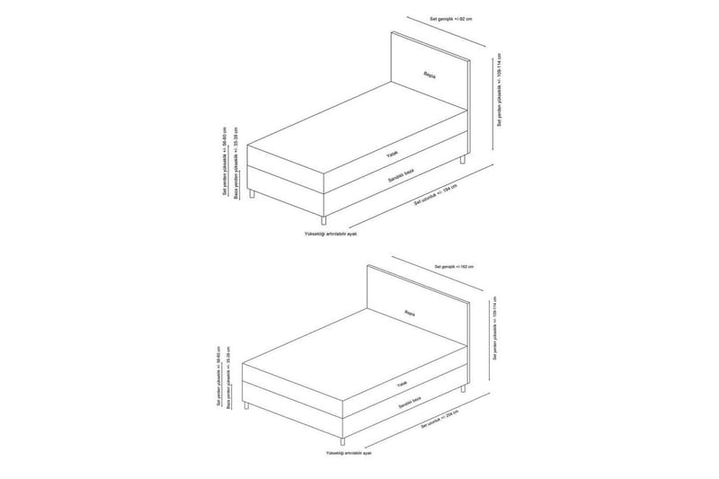 Parivuodepohja ja Pääty Sonyi antrasiitti - 150 x 110 x 200 cm - Huonekalut - Sänky - Sänkykehikot & sängynrungot
