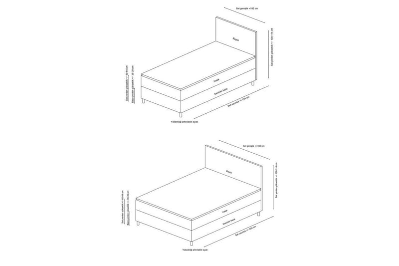 Parivuodepohja ja Pääty Selora Ruskea - 140 x 110 x 200 cm - Huonekalut - Sänky - Sänkykehikot & sängynrungot