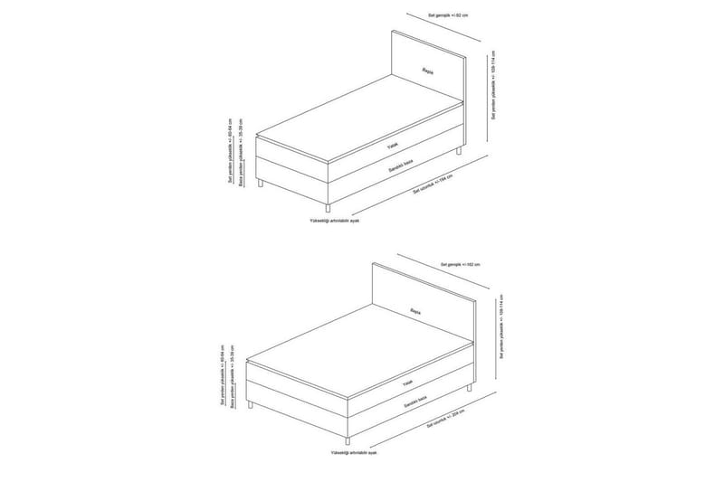 Parivuodepohja ja Pääty Selora Ruskea - 150 x 110 x 200 cm - Huonekalut - Sänky - Sänkykehikot & sängynrungot