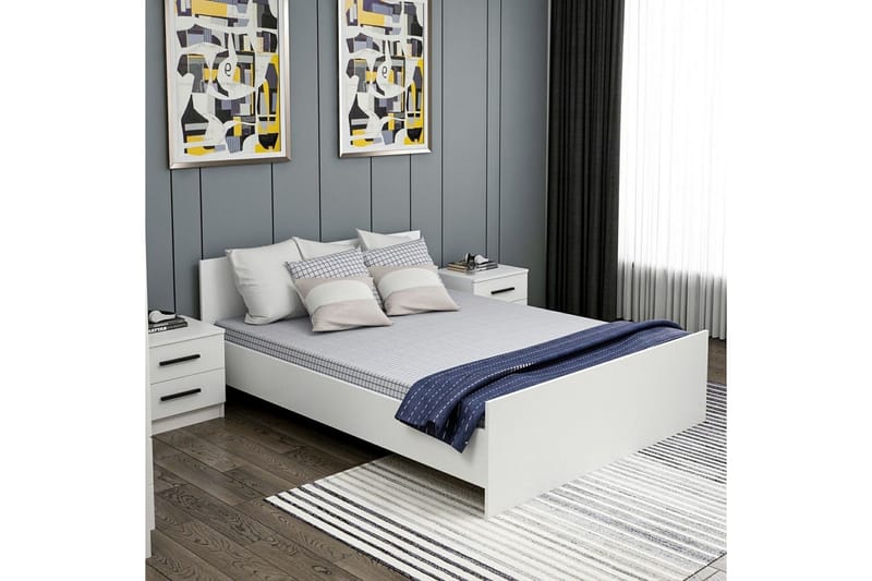Parivuoteen runko Fruitland sänky valkoinen - 155 x 72 x 204 cm - Huonekalut - Sänky - Sänkykehikot & sängynrungot