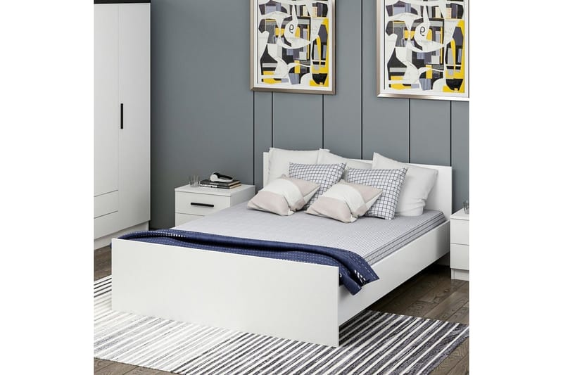 Parivuoteen runko Fruitland sänky valkoinen - 155 x 72 x 204 cm - Huonekalut - Sänky - Sänkykehikot & sängynrungot