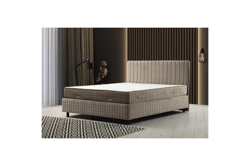 Parivuoteen patja, runko ja sängynpääty Sudamal-setti ruskea - 160 x 114 x 200 cm - Huonekalut - Sänky - Sänkykehikot & sängynrungot