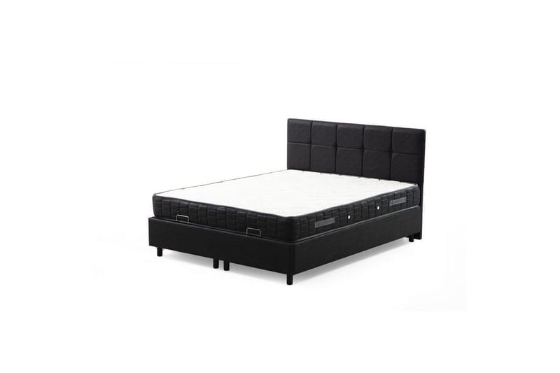 Parivuoteen patja, runko ja sängynpääty Sudalmuni setti antrasiitti - 140 x 114 x 200 cm - Huonekalut - Sänky - Runkopatjasängyt