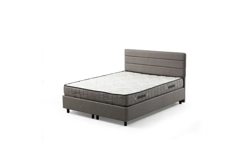 Parivuoteen patja, runko ja sängynpääty Sonyi setti vaaleanharmaa - 140 x 114 x 200 cm - Huonekalut - Sänky - Sänkykehikot & sängynrungot