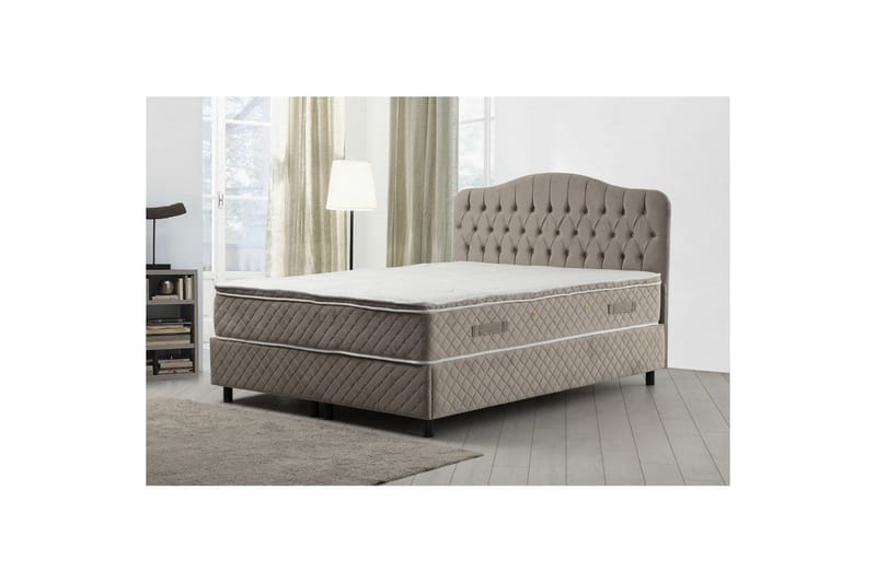 Parivuoteen patja, runko ja sängynpääty Subato Sarja Beige - 140 x 125 x 200 cm - Huonekalut - Sänky - Jenkkisängyt