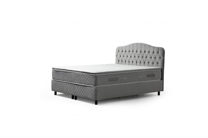 Parivuoteen patja, runko ja sängynpääty Subato Set Harmaa - 140 x 125 x 200 cm - Huonekalut - Sänky - Sänkypaketti