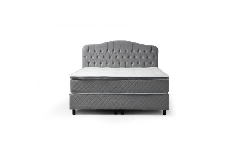 Parivuoteen patja, runko ja sängynpääty Subato Set Harmaa - 140 x 125 x 200 cm - Huonekalut - Sänky - Sänkypaketti