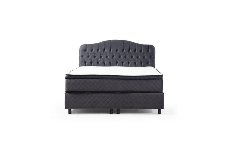Parivuoteen patja, runko ja sängynpääty Subato Set Antrasiitti - 150 x 125 x 200 cm - Huonekalut - Sänky - Sänkypaketti