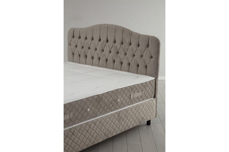 Parivuoteen patja, runko ja sängynpääty Subato Set Beige - 150 x 125 x 200 cm - Huonekalut - Sänky - Sänkypaketti