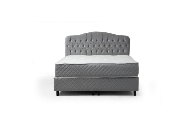 Parivuoteen patja, runko ja sängynpääty Subato Set Harmaa - 160 x 125 x 200 cm - Huonekalut - Sänky - Sänkypaketti