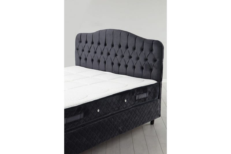 Parivuoteen patja, runko ja sängynpääty Subato Set Antrasiitti - 150 x 125 x 200 cm - Huonekalut - Sänky - Sänkypaketti