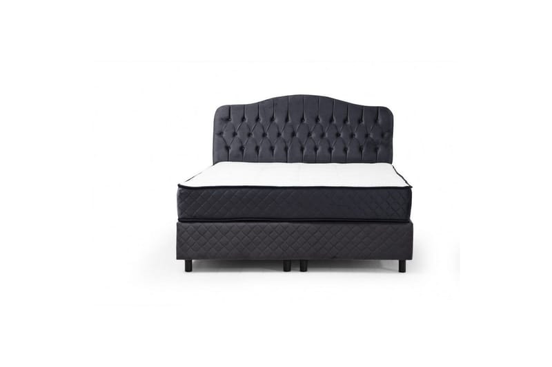 Parivuoteen patja, runko ja sängynpääty Subato Set Antrasiitti - 150 x 125 x 200 cm - Huonekalut - Sänky - Sänkypaketti
