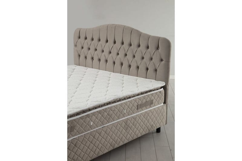 Parivuoteen patja, runko ja sängynpääty Subato Set Beige - 150 x 125 x 200 cm - Huonekalut - Sänky - Sänkypaketti