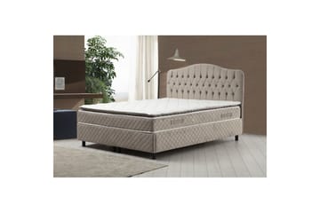 Parivuoteen patja, runko ja sängynpääty Subato Set Beige