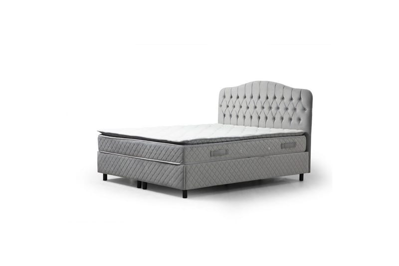 Parivuoteen patja, runko ja sängynpääty Subato Set Harmaa - 150 x 125 x 200 cm - Huonekalut - Sänky - Sänkypaketti