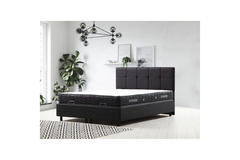 Parivuoteen patja, runko ja sängynpääty Sudalmuni setti antrasiitti - 160 x 114 x 200 cm - Huonekalut - Sänky - Runkopatjasängyt