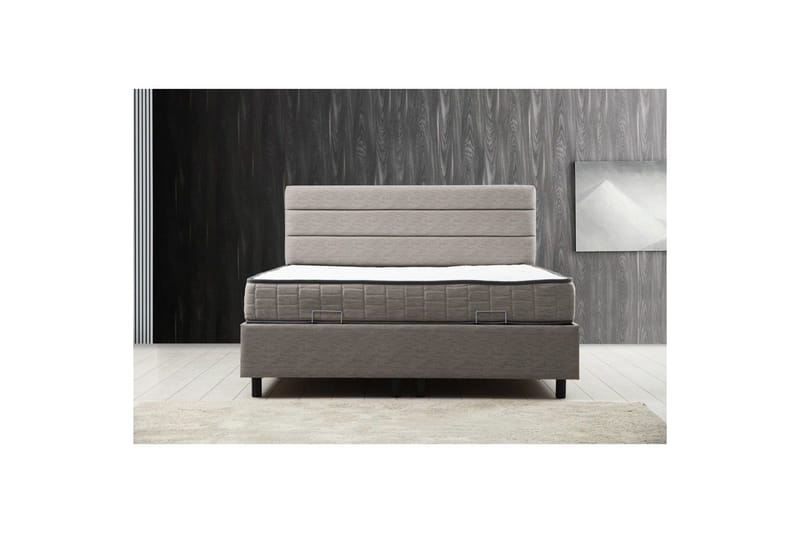 Parivuoteen patja, runko ja sängynpääty Sonyi setti vaaleanharmaa - 160 x 114 x 200 cm - Huonekalut - Sänky - Sänkykehikot & sängynrungot