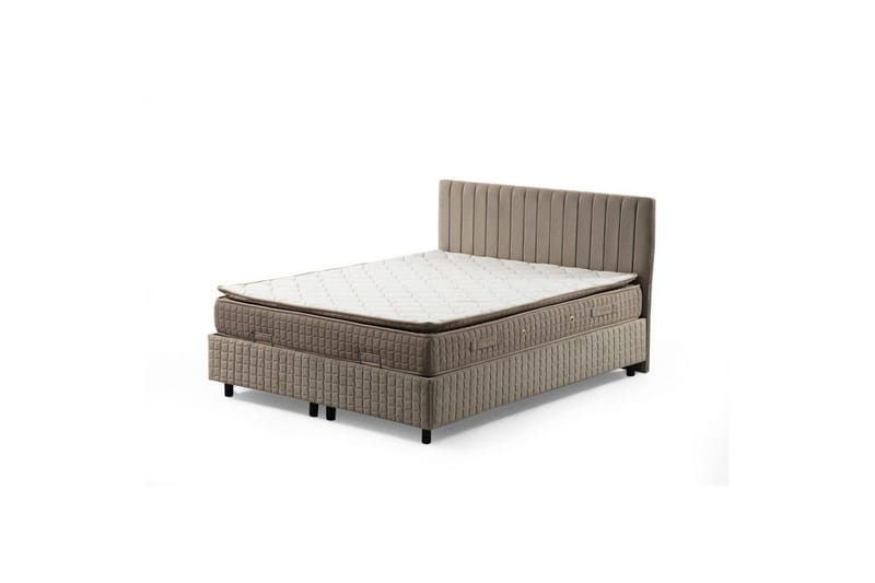 Parivuoteen patja, runko ja sängynpääty Sudamal-setti ruskea, 140 x 114 x 200 cm