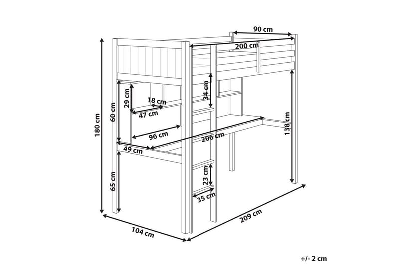 Parvisänky kirjoituspöydällä Foucamont - Harmaa - Huonekalut - Sänky - Kerrossängyt