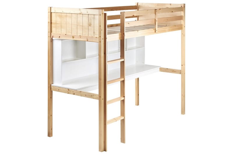 Parvisänky kirjoituspöydällä Foucamont - Vaaleaa puuta, valkoinen - Huonekalut - Sänky - Kerrossängyt