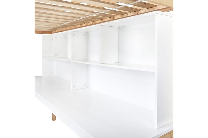 Parvisänky kirjoituspöydällä Foucamont - Vaaleaa puuta, valkoinen - Huonekalut - Sänky - Kerrossängyt