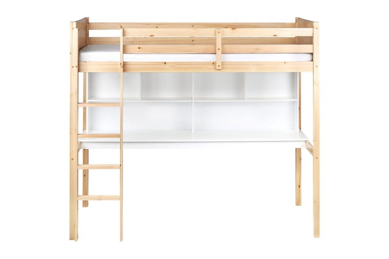 Parvisänky kirjoituspöydällä Foucamont - Vaaleaa puuta, valkoinen - Huonekalut - Sänky - Kerrossängyt