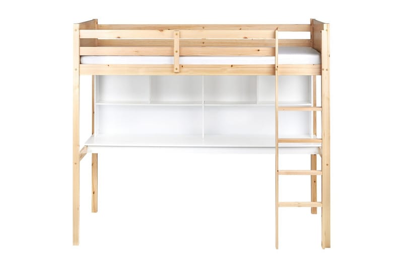 Parvisänky kirjoituspöydällä Foucamont - Vaaleaa puuta, valkoinen - Huonekalut - Sänky - Kerrossängyt