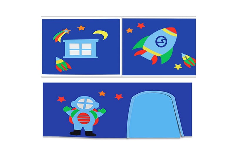 Parvisänky liukumäellä ja yhteensopiva tekstiilisetti (leikkiverho, tunneli ja säilytystaskut) Scott Astro - Astro - Huonekalut - Sänky - Kerrossängyt