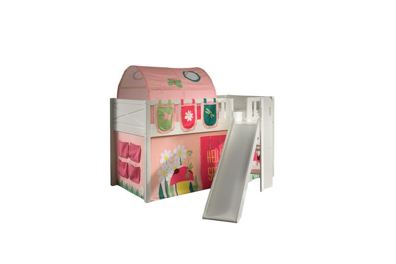 Parvisänky liukumäellä ja yhteensopiva tekstiilisetti (leikkiverho, tunneli ja säilytystaskut) Scott Kevät - Kevät - Huonekalut - Sänky - Kerrossängyt