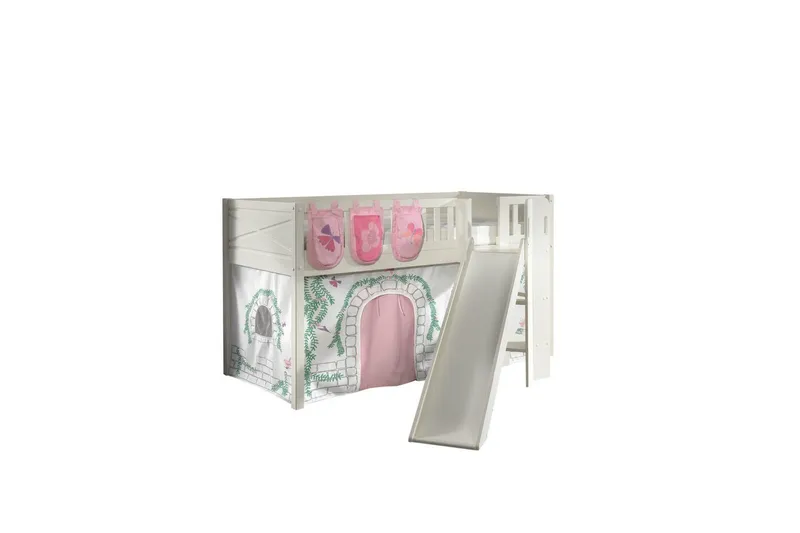 Parvisänky liukumäellä ja yhteensopiva tekstiilisetti (leikkiverho ja säilytystaskut) Scott Birdy - Birdy - Huonekalut - Sänky - Kerrossängyt