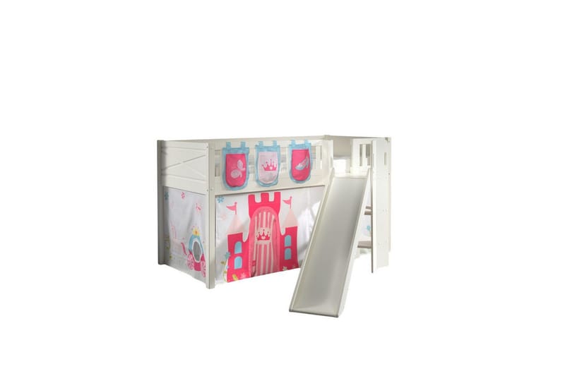 Parvisänky liukumäellä ja yhteensopiva tekstiilisetti (leikkiverho ja säilytystaskut) Scott Prinsessa, Prinsessa