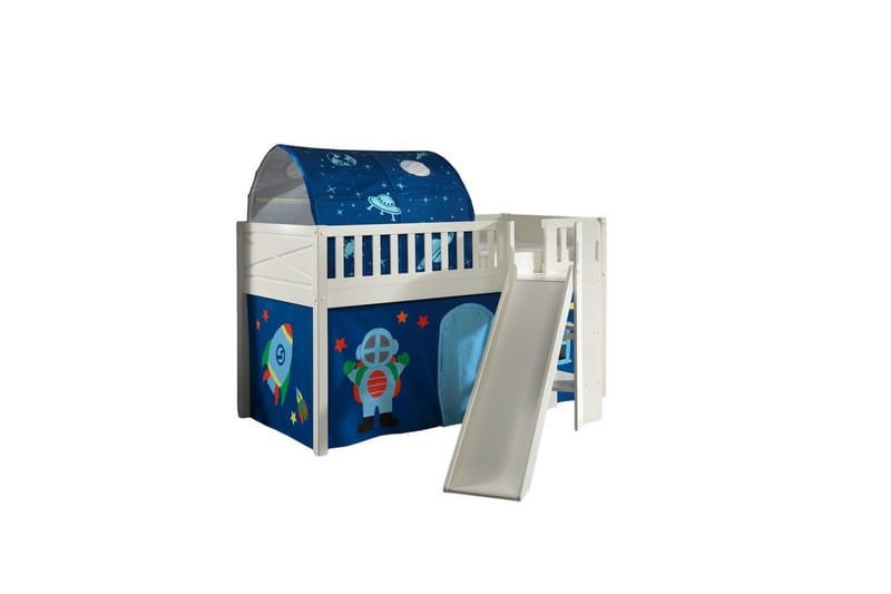 Parvisänky liukumäellä ja yhteensopiva tekstiilisetti (leikkiverho ja tunneli) Scott Astro - Astro - Huonekalut - Sänky - Kerrossängyt