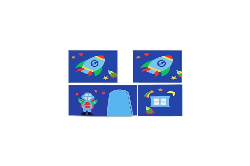 Parvisänky liukumäellä ja yhteensopiva tekstiilisetti (leikkiverho) Scott Astro - Astro - Huonekalut - Sänky - Kerrossängyt