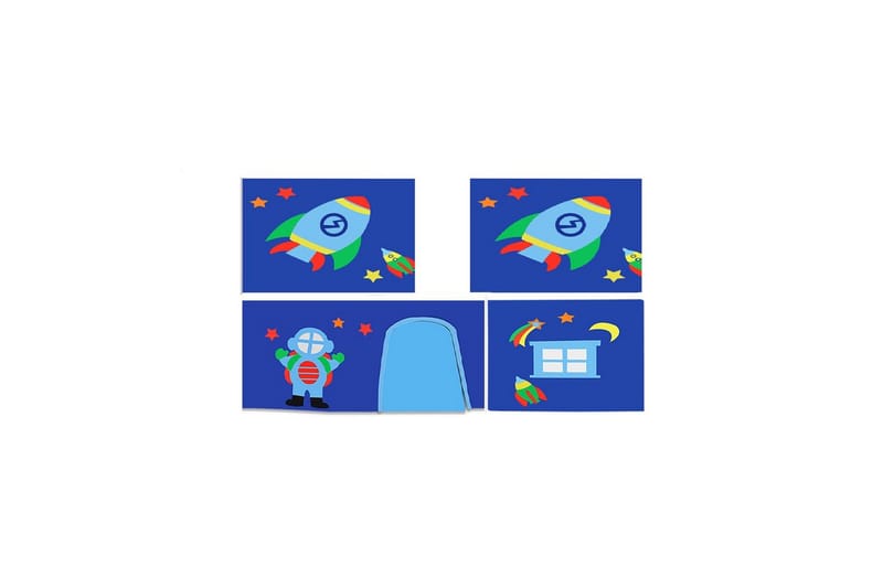 Parvisänky liukumäellä ja yhteensopiva tekstiilisetti (leikkiverho) Scott Astro - Astro - Huonekalut - Sänky - Kerrossängyt