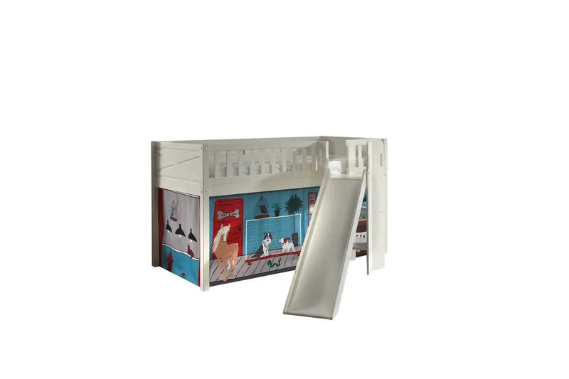 Parvisänky liukumäellä ja yhteensopiva tekstiilisetti (leikkiverho) Scott Lemmikkikauppa - Lemmikkikauppa - Huonekalut - Sänky - Kerrossängyt