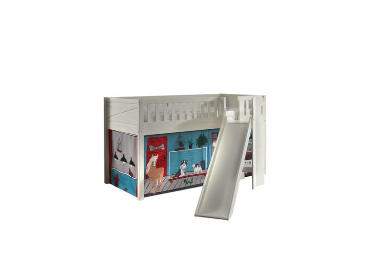 Parvisänky liukumäellä ja yhteensopiva tekstiilisetti (leikkiverho) Scott Lemmikkikauppa - Lemmikkikauppa - Huonekalut - Sänky - Kerrossängyt