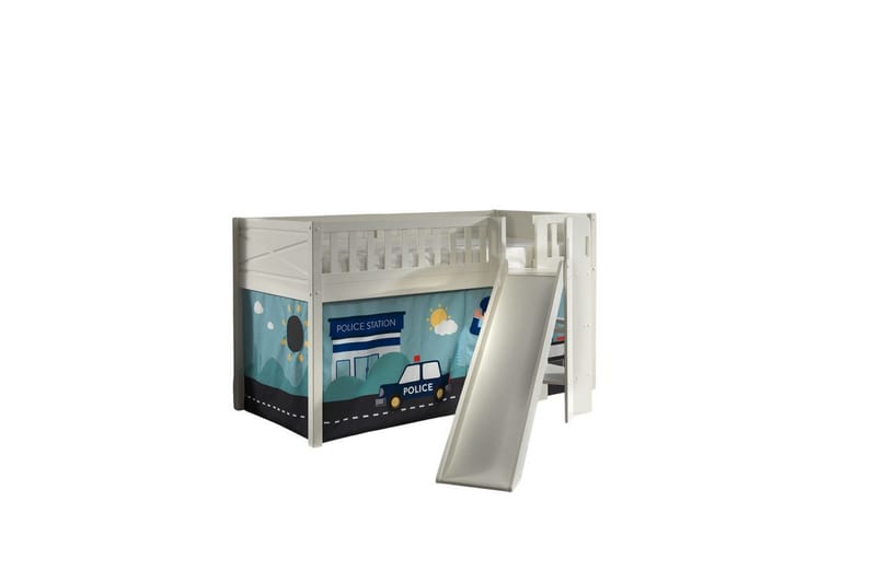 Parvisänky liukumäellä ja yhteensopiva tekstiilisetti (leikkiverho) Scott Poliisi - Poliisi - Huonekalut - Sänky - Kerrossängyt