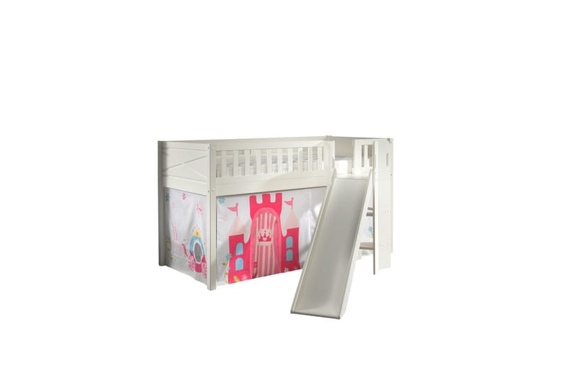 Parvisänky liukumäellä ja yhteensopiva tekstiilisetti (leikkiverho) Scott Prinsessa - Prinsessa - Huonekalut - Sänky - Kerrossängyt