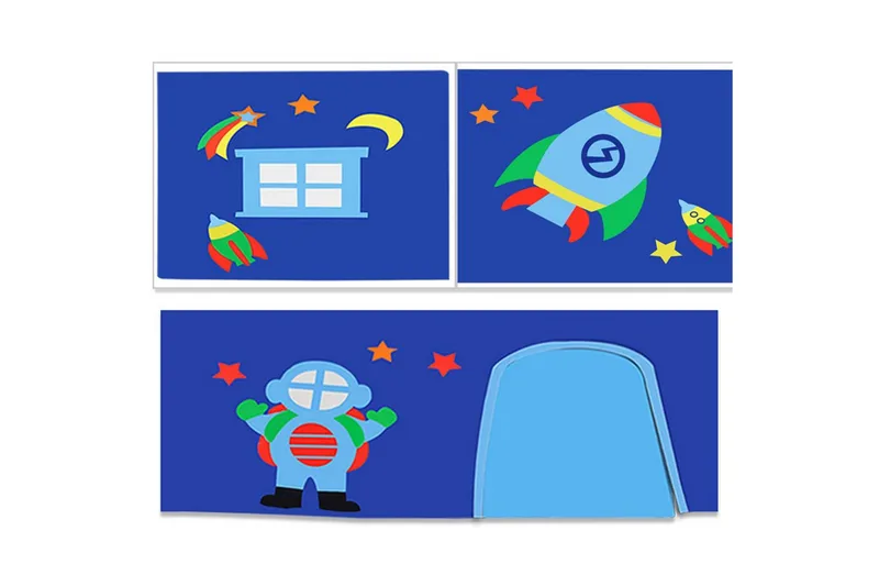 Parvisänky tikkailla ja yhteensopiva tekstiilisetti (leikkiverho, tunneli ja säilytystaskut) Scott Astro - Astro - Huonekalut - Sänky - Kerrossängyt